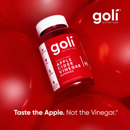 Goli Nutrition, ābolu sidra etiķis, 60 vegāniski želejkonfektes, 1000 mg ābolu sidra etiķa vienā porcijā, bez glutēna, bez sojas, bez ĢMO, ābolu sidra etiķa garša