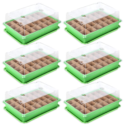 Schramm® 6 daļu audzēšanas komplekts siltumnīcas audzēšanas paplāšu podiem iekštelpu siltumnīcai 27 x 19 x 11 cm 144 audzēšanas podiem audzēšanas komplekts mini siltumnīcai