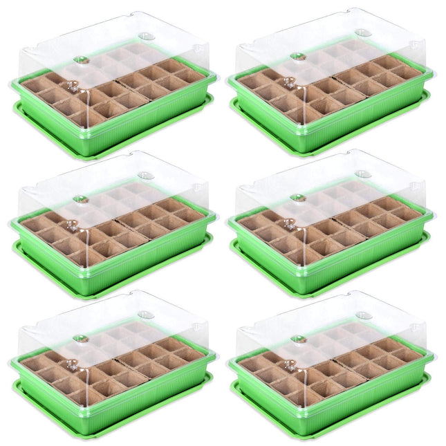 Schramm® 6 daļu audzēšanas komplekts siltumnīcas audzēšanas paplāšu podiem iekštelpu siltumnīcai 27 x 19 x 11 cm 144 audzēšanas podiem audzēšanas komplekts mini siltumnīcai
