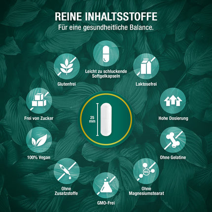 Pharmavital vegāniskās MSM un C vitamīna kapsulas no Vācijas (400 kapsulas) ar augstu devu, 1000 mg metilsulfonilmetāna vienā kapsulā