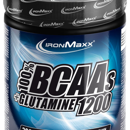 IronMaxx BCAA + Glutamīns - 1200 (260 trikapsulas) | BCAA kapsulas, bez cukura un konservantiem | Augstas devas aminoskābju kapsulas, ieskaitot visas sazarotās ķēdes aminoskābes (BCAA) un L-glutamīnu