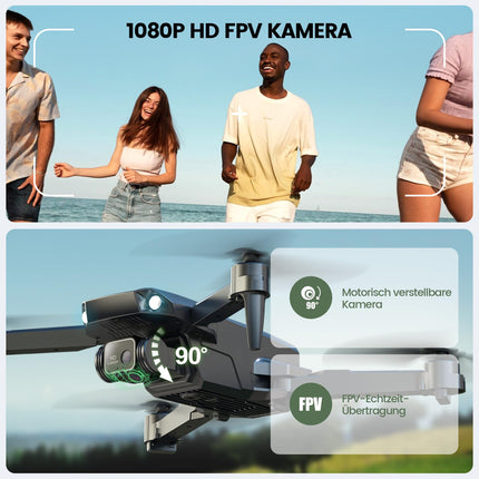 Holy Stone HS290 salokāms drons ar 1080P kameru iesācējiem, RC droni ar FPV pārraidi, ilgs lidojuma laiks, lietotnes vadība, optiskās plūsmas kameras droni, pilns rotaļlietu dāvanu komplekts bērniem, C0