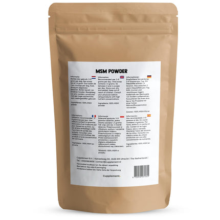 Cupplement MSM pulveris 60 grami bezmaksas mērkarote - MSM uztura bagātinātāji - bez pulvera, 1000 mg, želeja vai tabletes - tīrs - MSM - superēdiens - pretnovecošanās līdzeklis - MSM pulveris - augsta deva - zirgiem