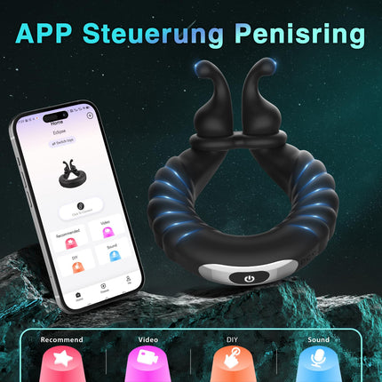 Penisring Vibrator, Penisringe Sex Spielzeug für die Paare mit Einstellbare Größe,Cockring Sexspielzeug für Paare Extrem Sex mit 10 Vibrationsmodi, Penis Ring Sex Spielzeug für die Männer Extrem