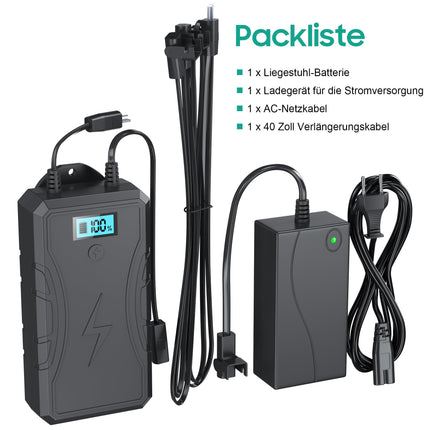 sevkumz 2500mAh akumulatora bloks atpūtas krēslu mēbelēm Universāls bezvadu atpūtas krēslu akumulatora bloka lādētājs elektriskajiem atpūtas krēsliem, dīvāniem, paceļamajiem krēsliem, kušetēm Piemērots 2 kontaktu savienotājam