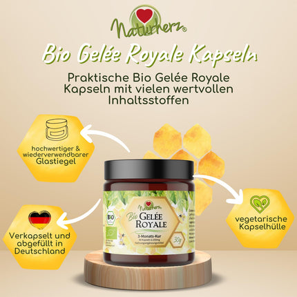 Naturherz bioloģiskās peru pieniņa kapsulas | 100% peru pieniņa pulveris | BEZ piedevām | 90 dārzeņu kapsulas praktiskā brūnā stikla burkā