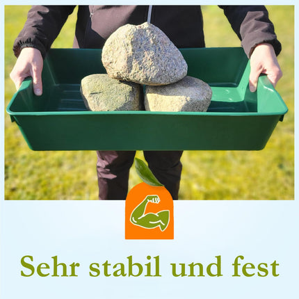 KRONLY 2 daļu izturīga stādīšanas bļoda bez apakšējiem caurumiem – 58 x 33 x 11 cm – izvirzīšanas paplāte augu stādīšanai, dārza audzēšanai