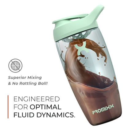 Promixx PURSUIT proteīna kratītājs – 700 ml augstākās kvalitātes kratītājs proteīna pulverim, uztura bagātinātājiem un pirms treniņa – necaurlaidīgs, bez BPA, viegli tīrāms – jūraszāļu zaļš