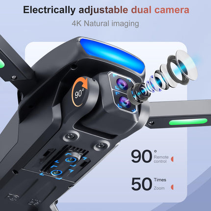 OBEST GPS drons ar 4K kameru, 5G WiFi pārraidi, FPV RC kvadrokopteru, 360° šķēršļu apiešanu, inteliģentu atgriešanos, uzlādējamu rokturi tālvadības pultij, 2 baterijas