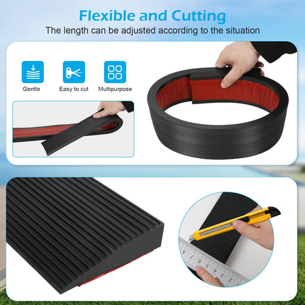 Durvju sliekšņa rampa, 900 x 80 x (10-30) mm gumijas rampa, ratiņkrēslu rampas celtspēja 800 kg ratiņkrēsliem, bērnu ratiņiem, staigulīšiem vai e-skrejriteņiem (3,0 cm augstums)