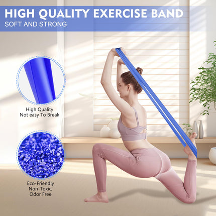 Fokky 1.8M fitnesa lentes, 4 pretestības lentu komplekts, vingrošanas lentes, pretestības lentes ar pārnēsāšanas somu un vingrinājumu instrukcijām, fitnesa lente Pilates jogai, fitnesa muskuļu veidošanai