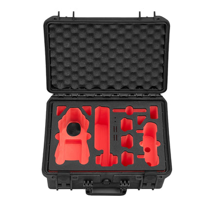 TomCase drona maciņš "Travel Edition" DJI Air 3S Fly More Combo, Standard vai DJI RC 2 kontrolierim, akumulatora uzlāde maciņā, ūdensizturīgs āra maciņš - ražots Vācijā (melns/sarkans-melns)