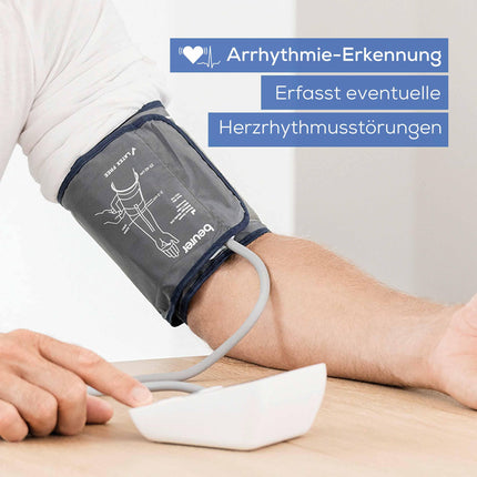 Beurer BM 27 augšdelma asinsspiediena mērītājs ar manžetes piemērotības kontroli, klīniski apstiprināts, augšdelma apkārtmēram 22-42 cm, riska indikators, aritmijas noteikšana, paziņojums par pielietošanas kļūdām