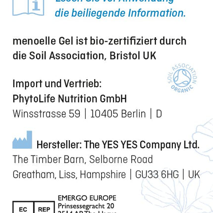 menoelle® GEL – sertificēts organisks vaginālais gels | Mitrinošs gels maksts sausuma, kairinājuma, niezes, dedzināšanas, nepatīkamas smakas un jutīguma gadījumā | Bez hormoniem un ķīmiskām piedevām | 100 ml