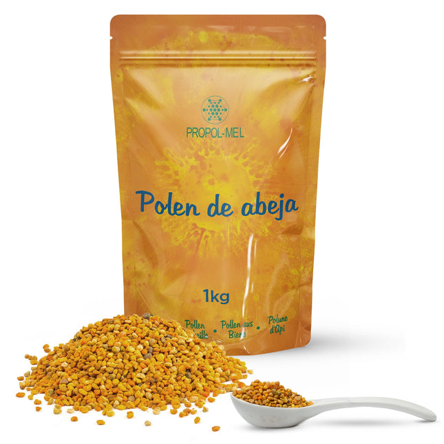 Propol-mel - ziedu putekšņi (ES) 1 kg – 100% dabīgs produkts. Tīri dabīgi bišu ziedputekšņi. Olbaltumvielu, kā arī aminoskābju, lipīdu, vitamīnu un minerālvielu avots.