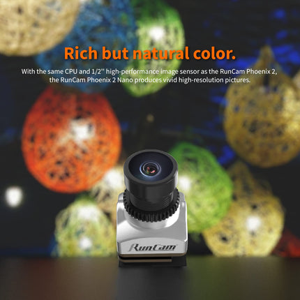 RunCam Phoenix2 Nano Freestyle FPV kamera 1000TVL 1/2" COMS sensors 2.1mm (M8) FOV 155° 4:3/16:9 PAL/NTSC pārslēdzams FPV droniem un kvadrokopteriem