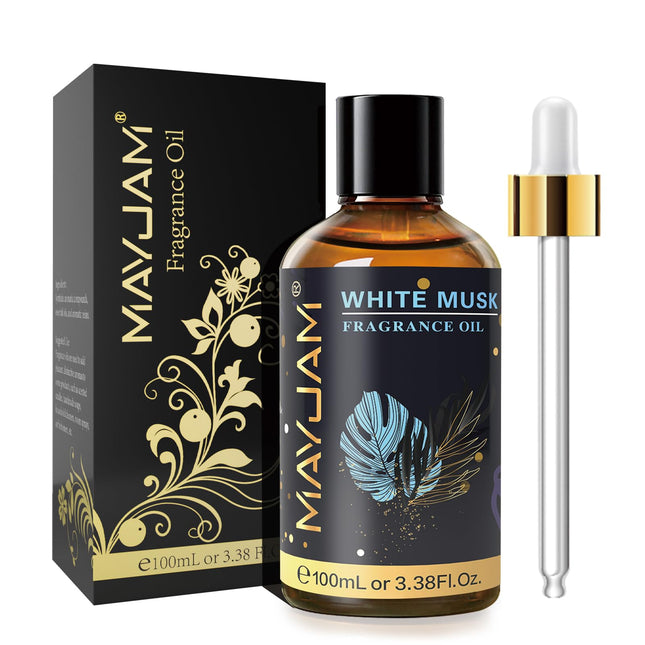 MAYJAM Baltā muskusa eļļa 100ml, augstākās kvalitātes smaržeļļa ēterisko eļļu difuzoram, aromterapijai, mājām, eļļas deglim