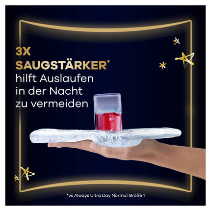 Always Ultimate Night higiēniskās paketes (6. izmērs) ar spārniņiem, 54 iepakojumi, īpaši absorbējošas, menstruācijām