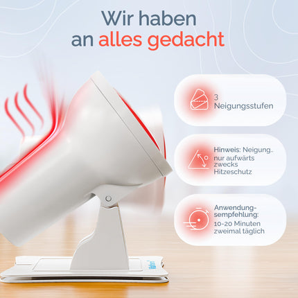 Vitaltherm RW150 sarkanās gaismas lampa 150 vati – infrasarkanā siltuma lampa ar taimeri un aptumšotāju relaksējošam siltumam, relaksācijai un vispārējai labsajūtai – ideāli piemērota mājām