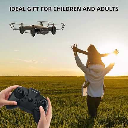 Mini drons ar 720P kameru bērniem, TEEROK RC FPV kvadrokopters ar WiFi tiešraides pārraidi, 2 akumulatori, ilgs lidojuma laiks, augstuma noturēšana, pacelšanās/nosēšanās ar vienu taustiņu, bezgalvas režīms, 3D pagriezieni iesācējiem