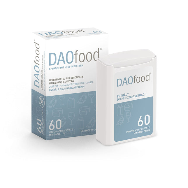 DAOfood - DAO deficīta diētas pārvaldība - 60 mini kuņģa sulu šķīstošo tablešu dozators - DAO enzīms