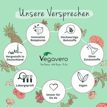 Glikozamīna hondroitīna komplekss Vegavero® | 100% vegāns | Ar MSM, fitodroitīnu®, velna naglu, C vitamīnu, cinku | Locītavām un kauliem* | 180 kapsulas | Bez piedevām | Vācu produkcija