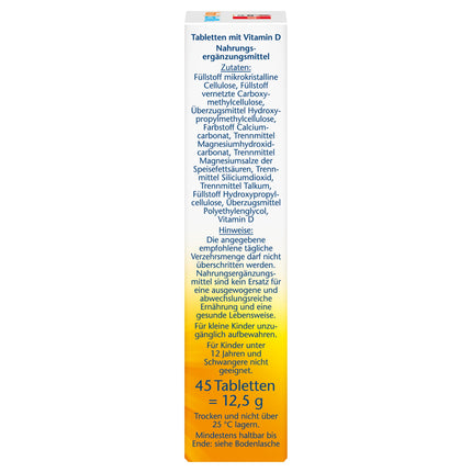 Doppelherz D vitamīns 1000 - D vitamīns, kas veicina normālu imūnsistēmas darbību, kaulu un muskuļu darbību - 45 mini tabletes