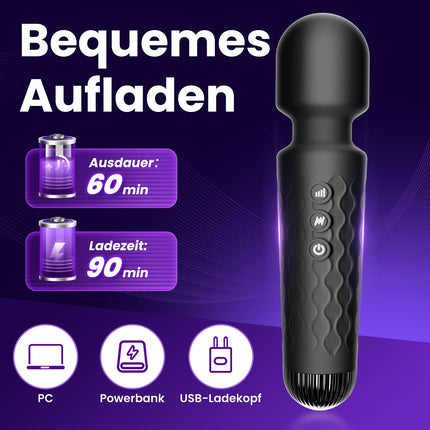 Gobeken vibrators sievietēm, dildo ar 10 vibrācijas intensitātēm, seksa rotaļlieta sieviešu pāriem 20 vibrācijas frekvences, vibratoru komplekti sieviešu klitora masierim, masāža melna