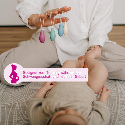 ELANEE iegurņa pamatnes muskuļu treniņu palīglīdzekļi I fāzei, aktīvi iegurņa pamatnes muskuļu stiprināšanai urīnpūšļa vājuma gadījumā, 4 konusu komplekts (701-00)