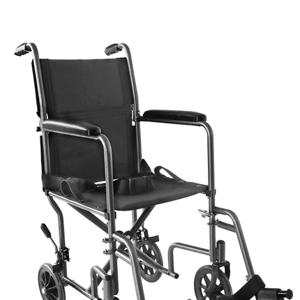 PEPE Mobility - saliekams ratiņkrēsls, viegls, šaurs (sēdeklis 38 cm), tērauda transportēšanas ratiņkrēsls, paredzēts iekštelpām vecāka gadagājuma cilvēkiem, ar kāju balstu