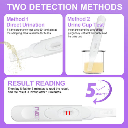 6 grūtniecības testi, ātrais grūtniecības tests, agrīna grūtniecības testa jutība, individuāli noslēgts iepakojums, agrīna grūtniecības tests, ātra noteikšana 3 minūtēs (violets)