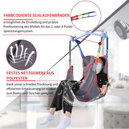EZ Assistive Universal Full Body Patient Lift Sling, Lift Medical Sling für Bett Positionierung und Baden Assist Aids, Transfer Sling für Ältere, Bariatric,Behindert, Bettlägerig,(Groß)