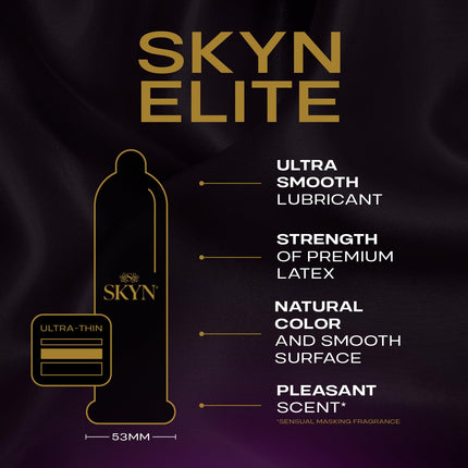 SKYN LifeStyles Elite prezervatīvi, sintētiski poliizoprēna prezervatīvi, bez lateksa, 36 gab. (iepakojums var atšķirties)