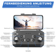 Drons ar 4K kameru, salokāms RC drons RC kvadrokopters ar 1080P HD dubulto kameru, FPV pārraide, 2 akumulatori, žestu vadība, augstuma noturēšana, vienas pogas pacelšanās/nosēšanās 3D pagriezieni iesācējiem (pelēks)
