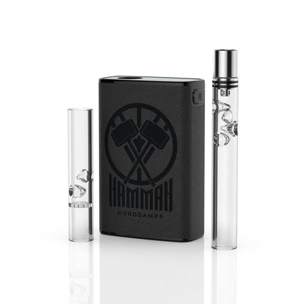 Norddampf HAMMAH augu iztvaicētājs | Kompakts augstākās kvalitātes garšaugu vaporizators | Hibrīda apkures tehnoloģija | 1600 mAh akumulators | 30 s uzsilšanas laiks | Izolēti elpceļi | 5 temperatūras līmeņi | Dziļi melna