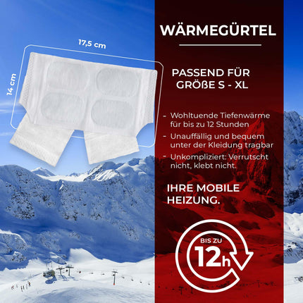 Thermopad Wärmegürtel GR. S-XL (Stretch/Klett) – DAS ORIGINAL: 3x Wärmegürtel für 12 Stunden I Sofort einsatzbereiter Wärmegurt aus extra warmen Wärmepflastern/Wärmepads – Nierenwärmer/Rückenwärmer