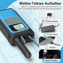 AWANFI rāciju komplekts (4 gab.), uzlādējama rācija pieaugušajiem un bērniem, 16 kanālu radio komplekts ar 1200mAh litija jonu akumulatoru VOX, rācija kempingam, pārgājieniem, dāvana