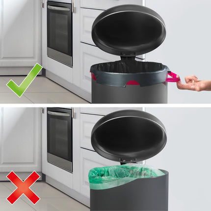 Swirl plīstizturīga un blīvējoša fiksācijas lente atkritumu maisiem 35 l (4 x 10 maisi), pilienizturīgi atkritumu maisi sadzīves atkritumiem, plīstizturīgi atkritumu maisi drošai noturēšanai uz atkritumu tvertnes