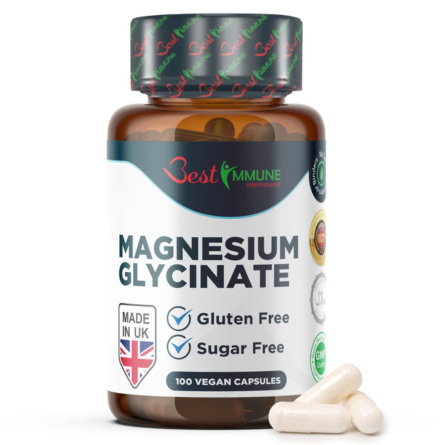 Dabīgs magnija glicināts 500 mg augstākās kvalitātes 100 vegānu kapsulas Perfektas proporcijas Augstākā biopieejamība