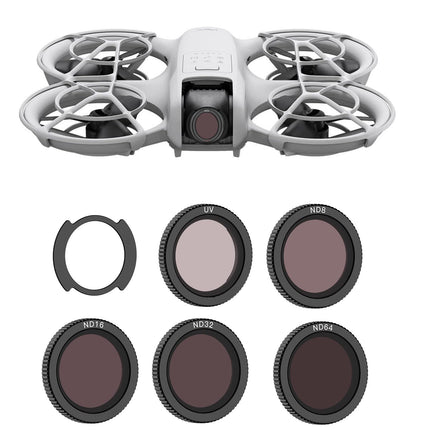 Uvafly Neo ND filtrs, daudzslāņu pārklājuma magnētiskie kameras objektīva filtri DJI Neo dronu aksesuāriem, 5 gabalu iepakojums (UV/ND8/ND16/ND32/ND64)