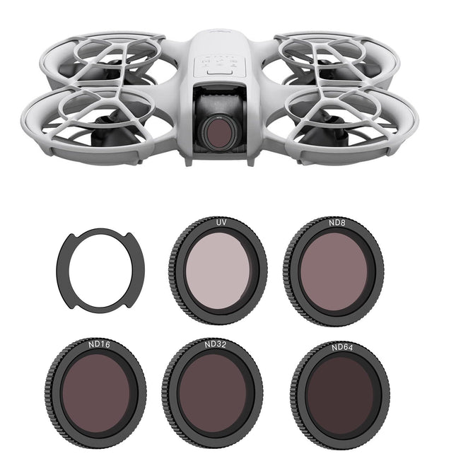 Uvafly Neo ND filtrs, daudzslāņu pārklājuma magnētiskie kameras objektīva filtri DJI Neo dronu aksesuāriem, 5 gabalu iepakojums (UV/ND8/ND16/ND32/ND64)