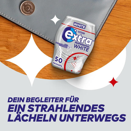 Extra Professional balta košļājamā gumija, bez cukura, 50 dražejas