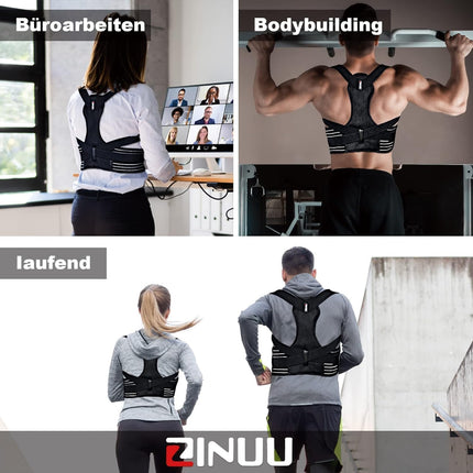 Muguras taisnotājs, muguras atbalsta josta stājas korekcijai sievietēm un vīriešiem, stājas korekcijas josta, muguras stājas korektors, regulējama stājas trenažiera muguras josta plecu un kakla atbalstam (36'-47')