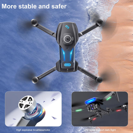 OBEST GPS drons ar 4K kameru, 5G WiFi pārraidi, FPV RC kvadrokopteru, 360° šķēršļu apiešanu, inteliģentu atgriešanos, uzlādējamu rokturi tālvadības pultij, 2 baterijas