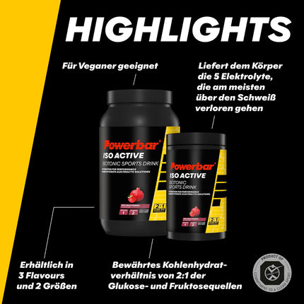 Powerbar - Isoactive - Sarkanie augļi - 1320g - Izotonisks sporta dzēriens - 5 elektrolīti