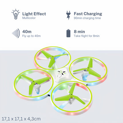 OpenRC – tālvadības drons ar daudzrežīmu LED gaismu un šķēršļu apbraukšanas funkciju – kaste un akumulators – Drone X Pro – tālvadības helikopters, dāvana bērniem, pieaugušajiem, zēniem un meitenēm – kvadrokopters priekš