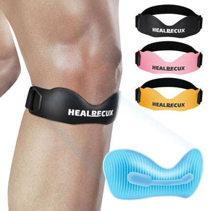 Healrecux Patellar Tendon Brace, ceļa locītavas ortoze Patella ceļgala atbalstam futbolam, basketbolam, skriešanai, tenisam, tendinīta, volejbola un pietupieniem, Patellar Tendon ceļgala atbalsts, melns