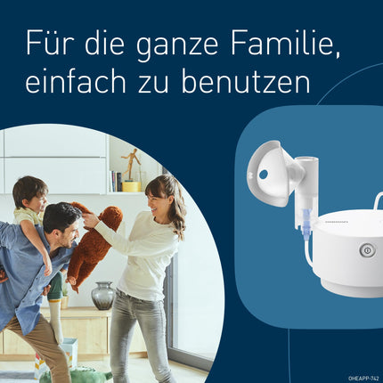 OMRON X105 uzlabots universāls inhalators bērniem un pieaugušajiem, “Good” Stiftung Warentest 12/24, jaudīgs inhalators akūtu un hronisku elpceļu slimību ārstēšanai; augstas kvalitātes aksesuāri