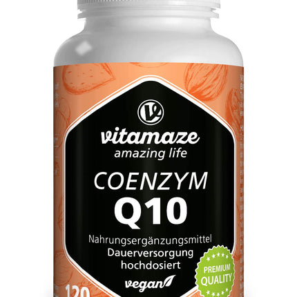 Koenzīms Q10 lielā devā, 200 mg vienā kapsulā, vegāns, 120 kapsulas 4 mēnešiem, 98% ubikinons ar optimālu biopieejamību, bez nevajadzīgām piedevām, ražots Vācijā