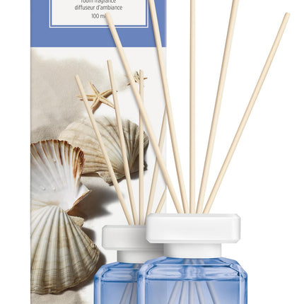 ipuro - Essentials istabas aromāts Saulains pludmales laiks 100ml | Telpas atsvaidzinātājs ar greipfrūta, citrona un baltā muskusa aromātu | Difuzors ar nūjiņām | Gaisa atsvaidzinātājs mājām